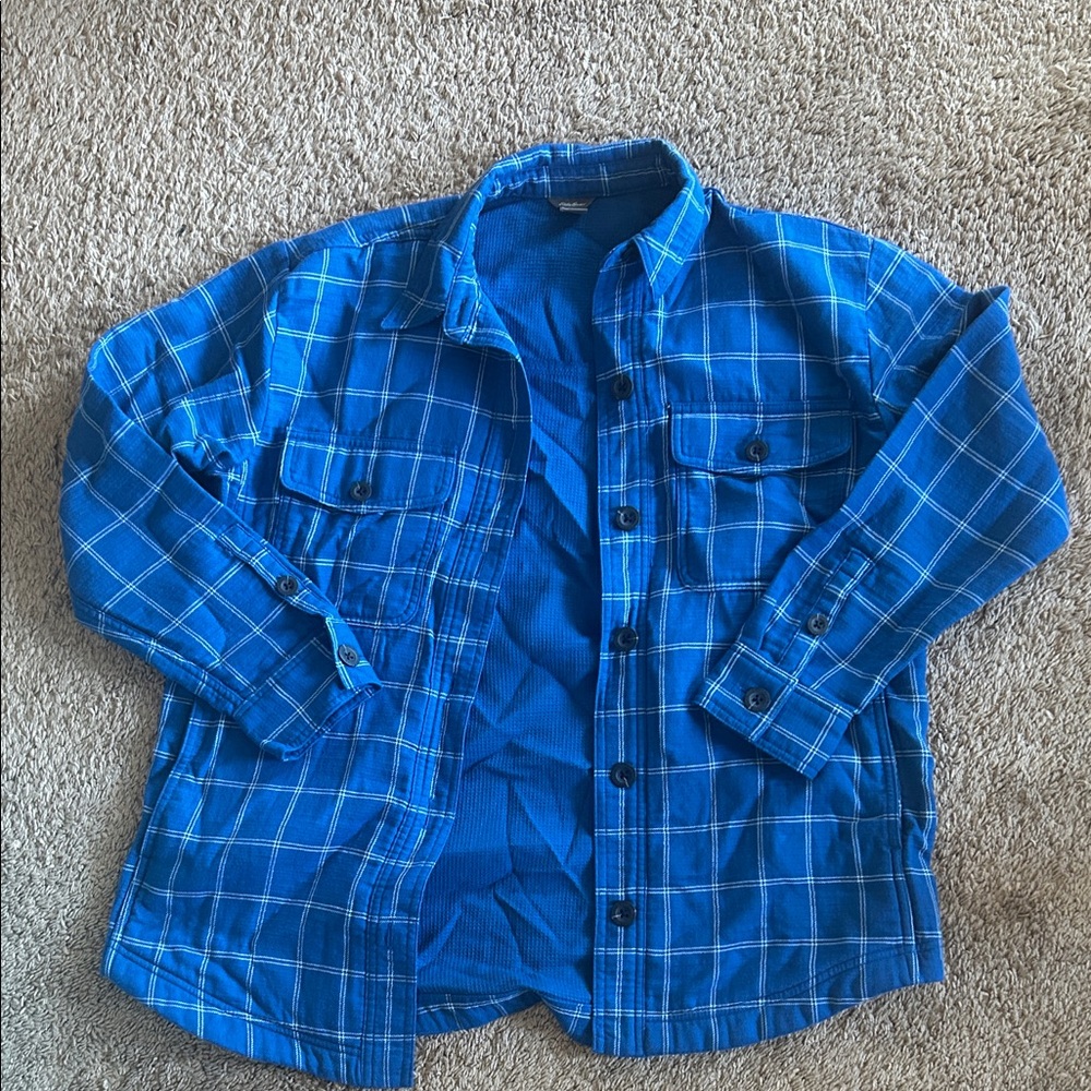 Eddie Bauer Blue Plaid Jacket